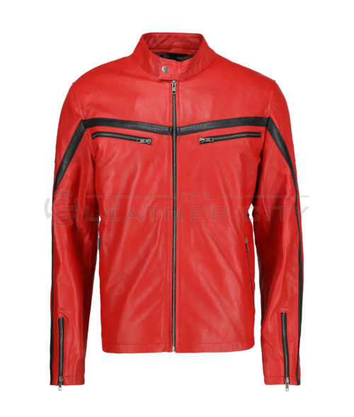 Lorenzo Red Stripped Café Racer Jacket