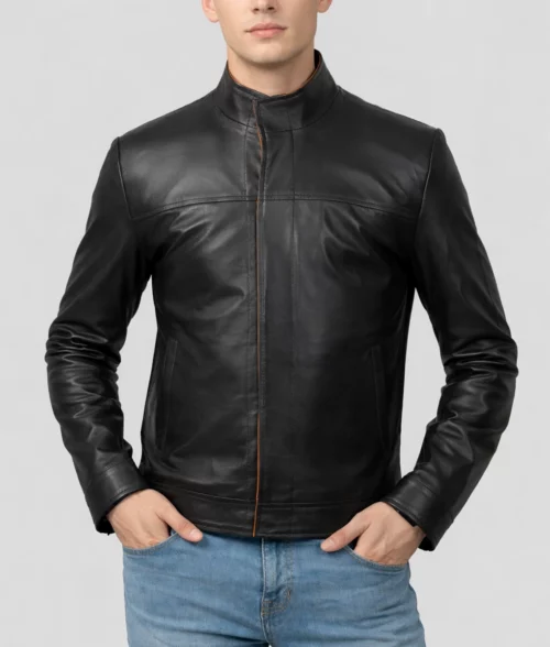 Paul Rich Black Aviator Jacket - Front 2