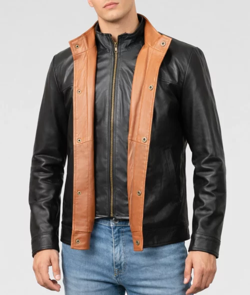 Paul Rich Black Aviator Jacket - Front
