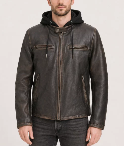 Wayne Brown Hooded Jacket - Front