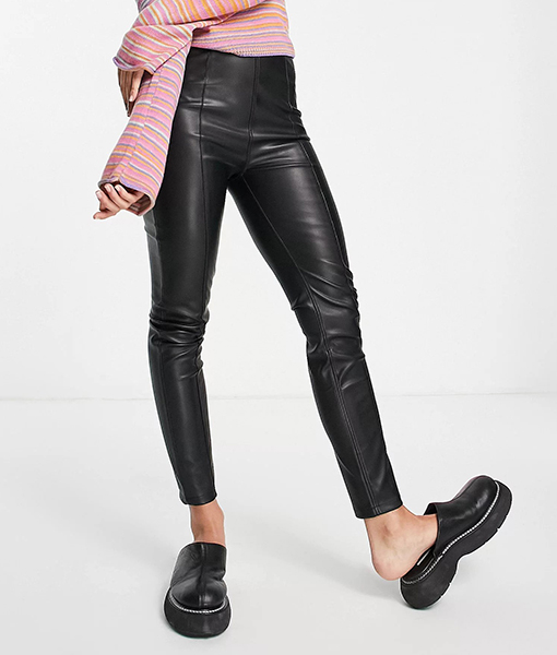 Womens Spitfire Black leather Legging