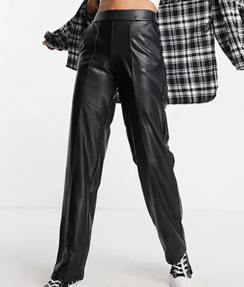 Womens Tall Black Leather Legging