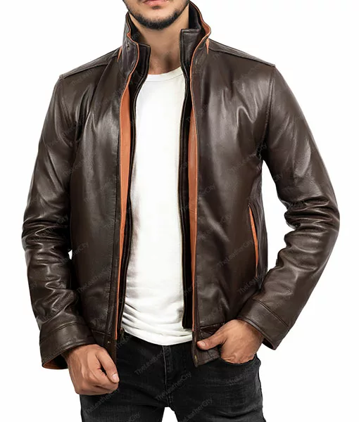 Avenger Brown Leather Bomber Jacket | TLC