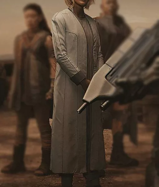 Halsey White Trench Coat