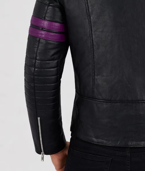Jason Purple Strips Racing Jacket | Men's Purple Strips Racing Jacket-1
