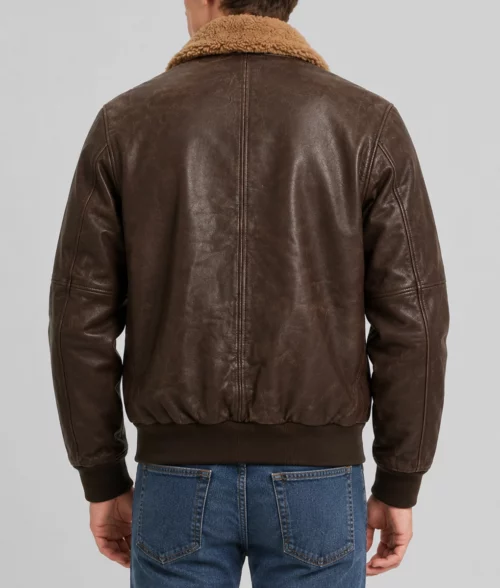 Julius Removable Collar Brown Jacket - Back