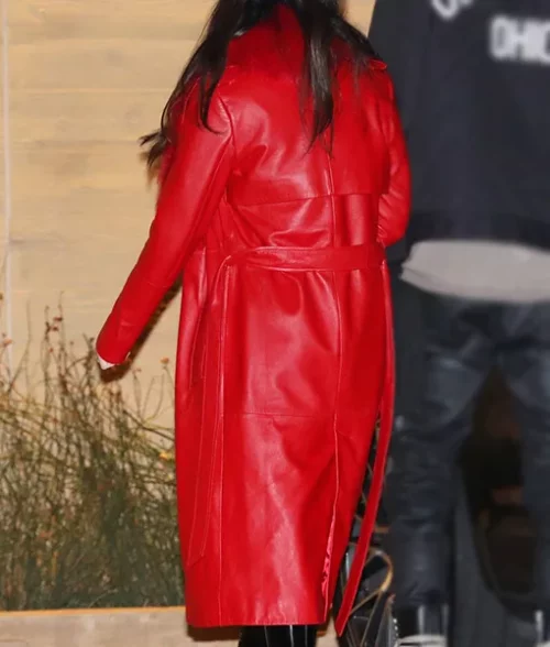 Megan Fox Fur Red Coat