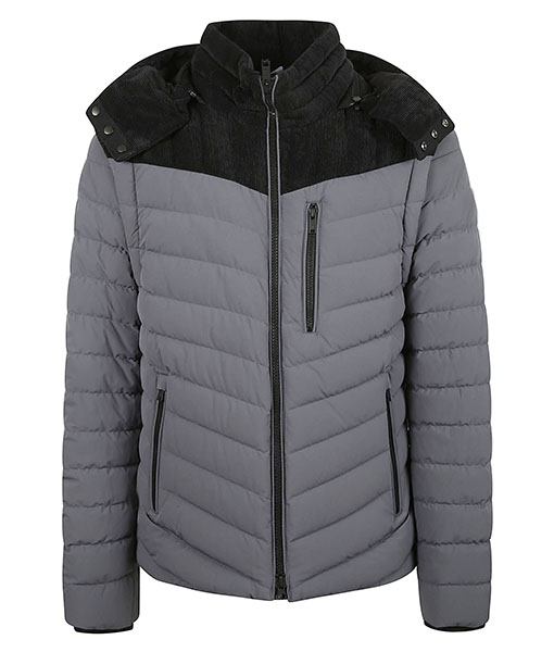 Mens Grey Bomber Puffer Jacket TLC