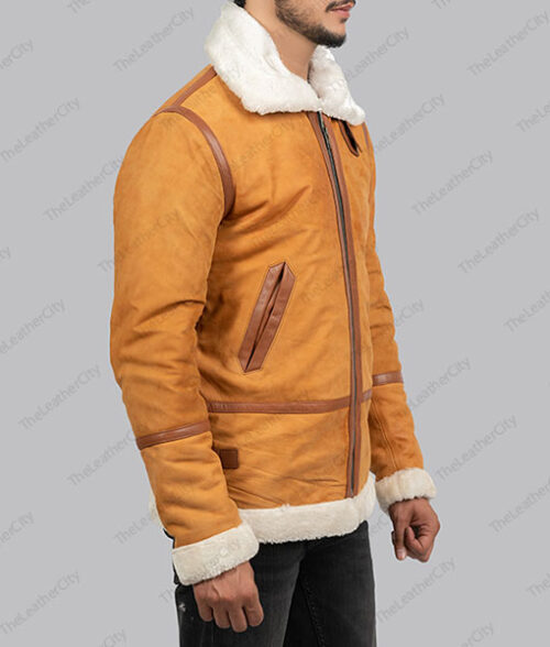 Men's Light Brown Shearling Jacket