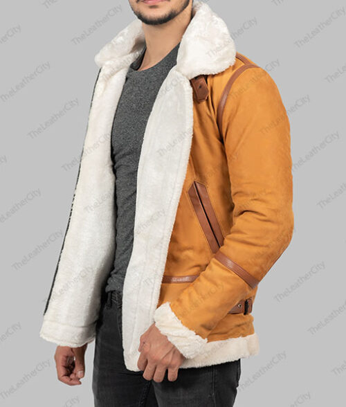 Men's Light Brown Shearling Jacket