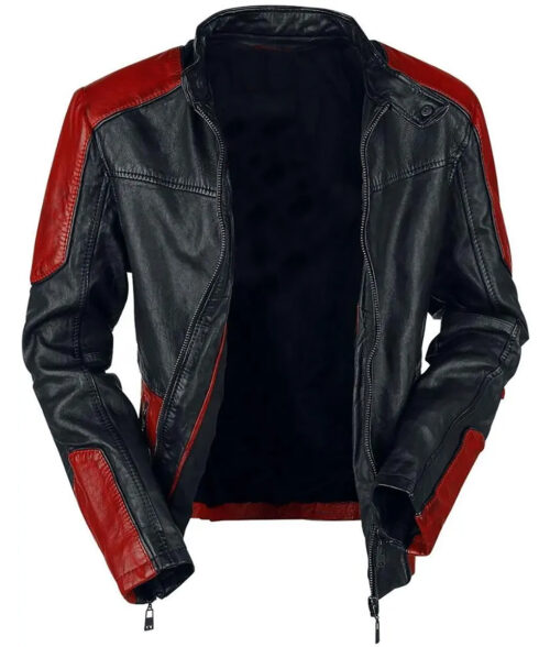 Russi Red and Black Cafe Racer Jacket