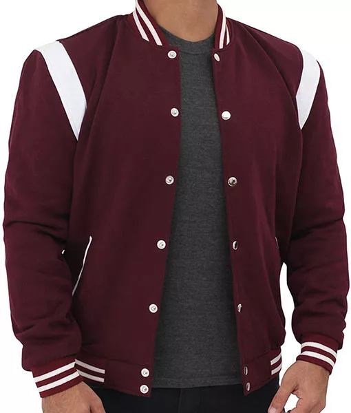 Teddy Burgundy Wool Varsity Jacket
