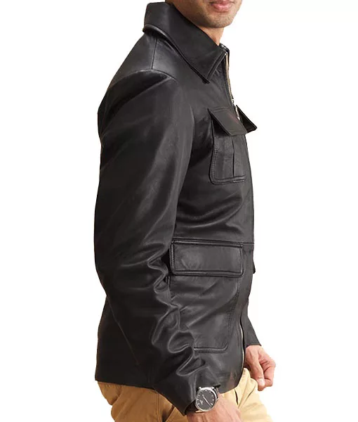 Men's 4 Pockets Black Jacket