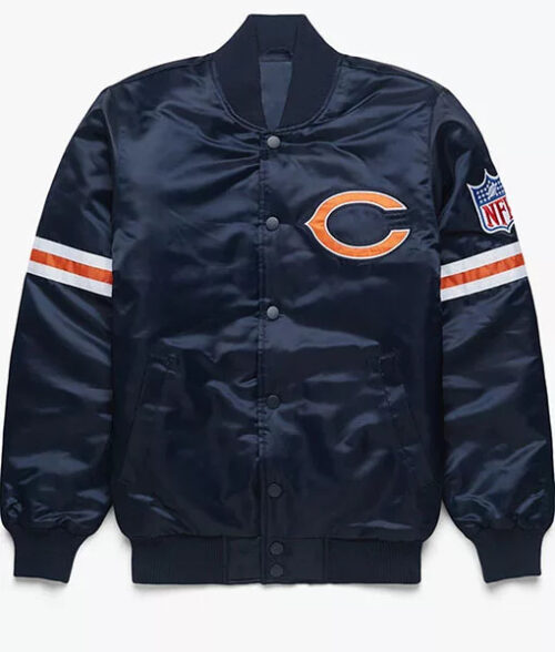 Chicago Bears Bomber Jacket - Bears Satin Jacket | Men's Satin Jacket - Front View