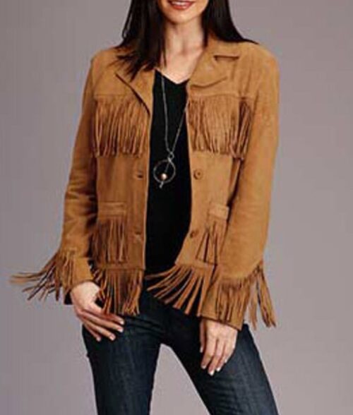 Birdy Brown Fringe Leather Jacket