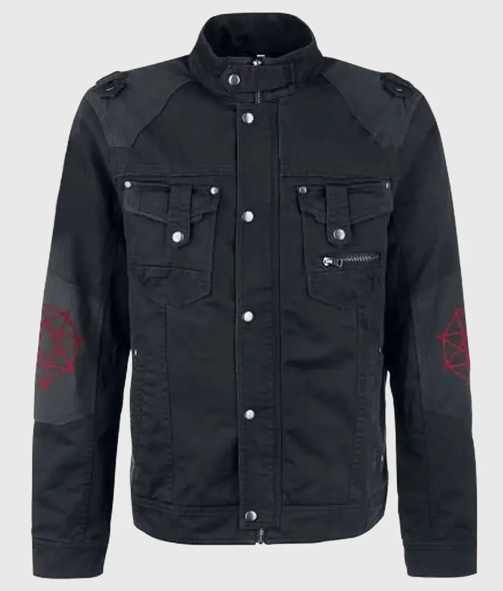 Corey Black Cotton Jacket - Front