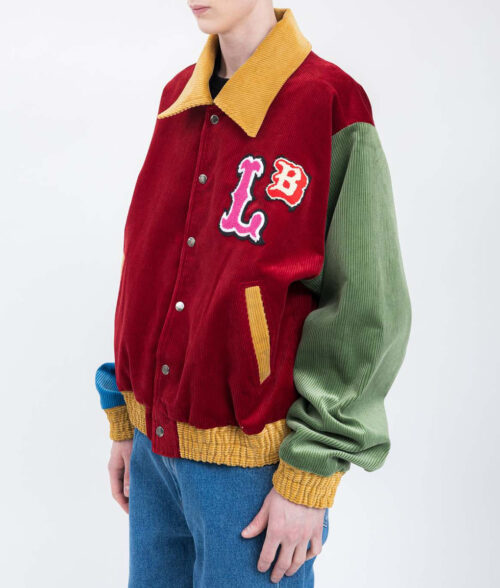 Lover Boy Color Block Letterman Bomber Jacket