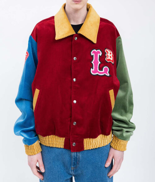 Lover Boy Color Block Letterman Bomber Jacket