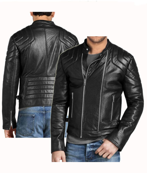 Men's Asymmetrical Padded Black Jacket