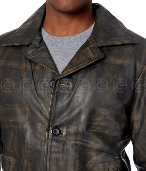 Men's Roberto Distressed Leather Coat