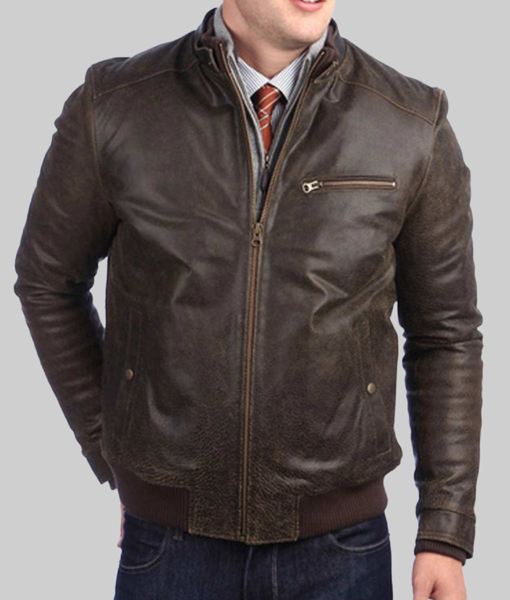 Men's San Antonio Caf&eacute; Racer Jacket-FrontView