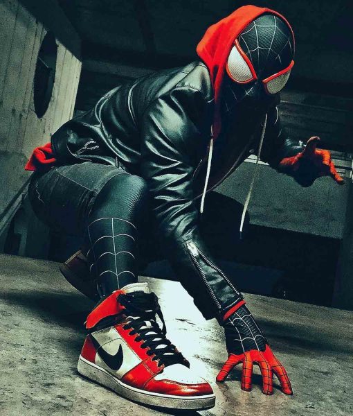 Miles Morales Black Leather Jacket