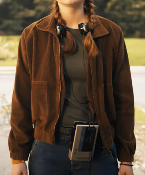 Stranger Things Max Mayfield Brown Jacket - Front View