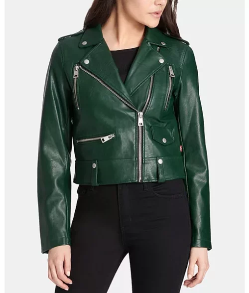 Rihanna Green Biker Jacket