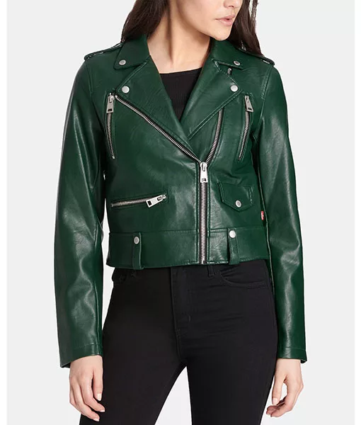 Rihanna Green Biker Jacket