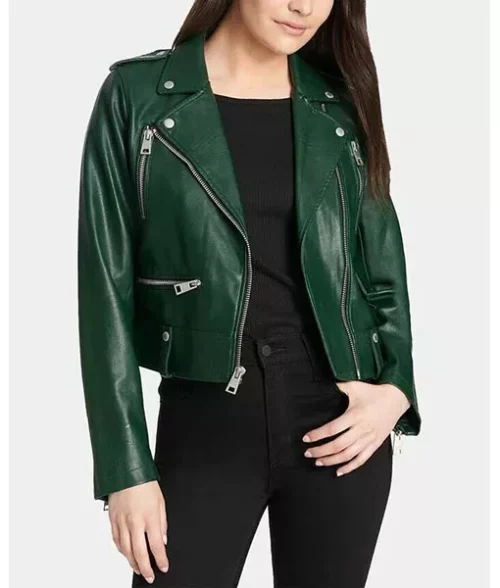 Rihanna Green Biker Jacket