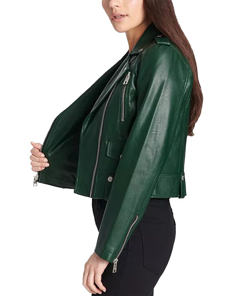 Rihanna Green Biker Jacket