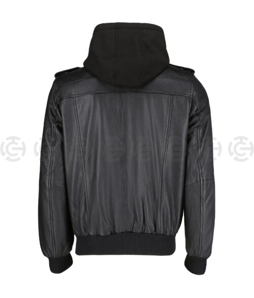 Christian Black Aviator Leather Jacket