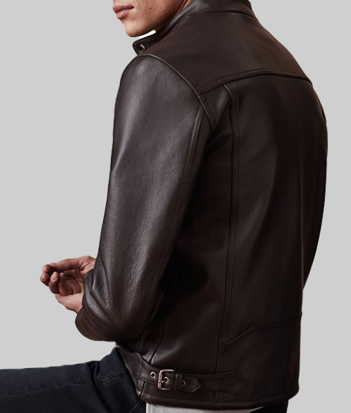 Men's Burrito Brown Café Racer Jacket-BackView
