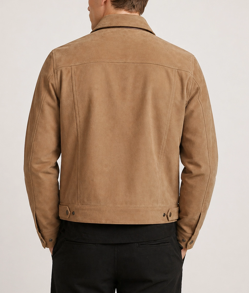 Men's Dredo Suede Leather Jacket - Back