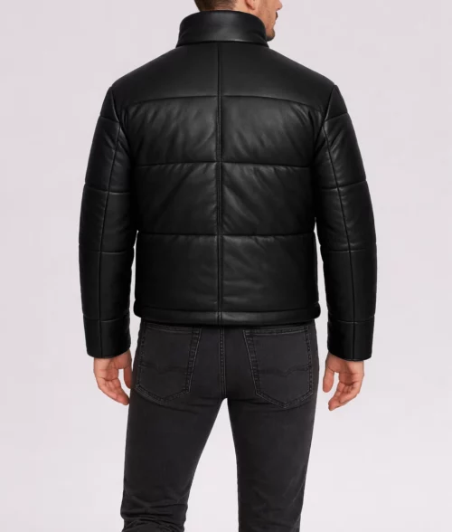 Men's Jet Black Puffer Jacket | Men's Black Puffer Jacket-3