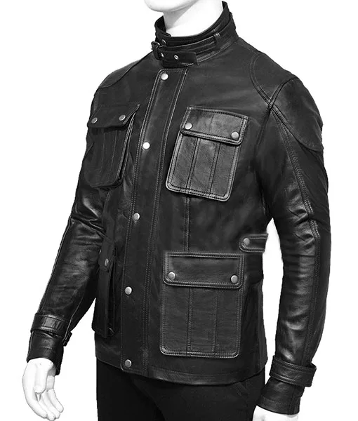 Mens Four Pocket Leather Jacket