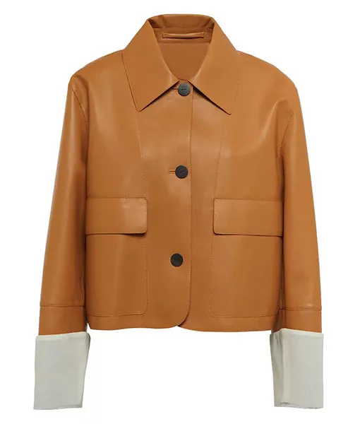 Rachel Tan Brown Leather Blazer
