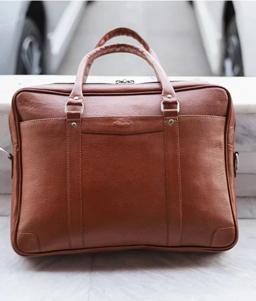 Men Brown Leather Laptop Bag