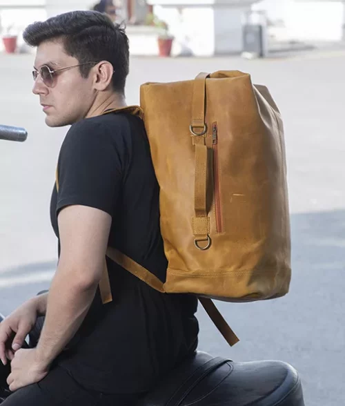 Crazy Horse Tan Shaded Multi-Function Travel Bag