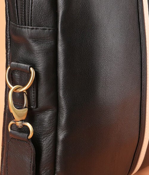 Men’s Stylish Black Leather Laptop Bag