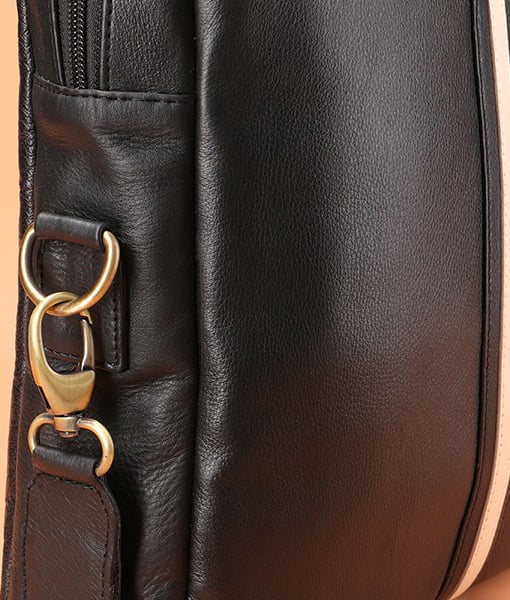 Men’s Stylish Black Leather Laptop Bag