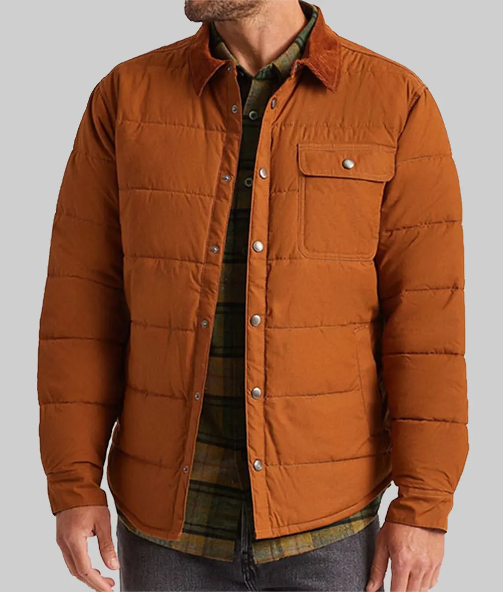 Walker Brown Puffer Jacket-Front View