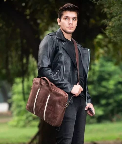 Men’s Style Brown Leather Laptop Bag