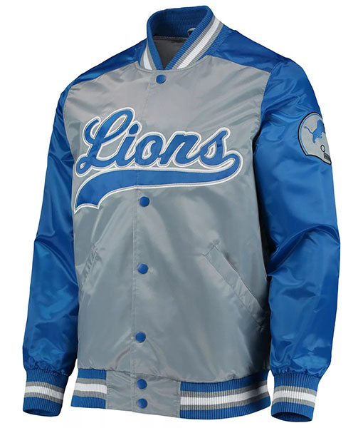 Starter Detroit Lions II Grey Satin Jacket TLC