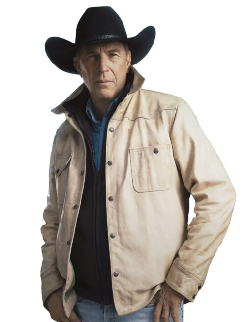 John Dutton Jacket Season 5 - Yellowstone Leather Jacket | Men's Leather Jacket - Front View