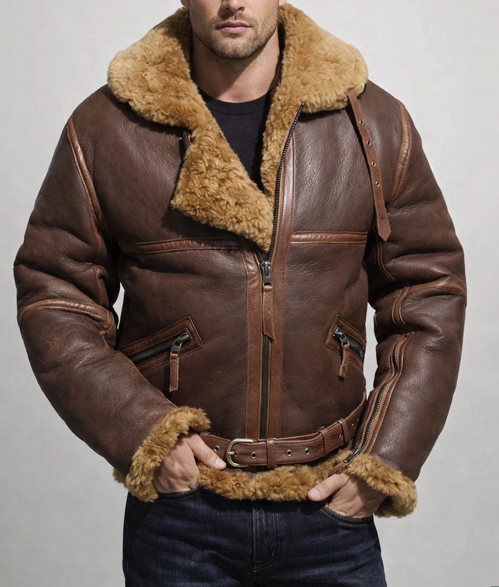 Men's Classic Brown B3 Aviator Jacket | Men's Brown B3 Aviator Jacket-2