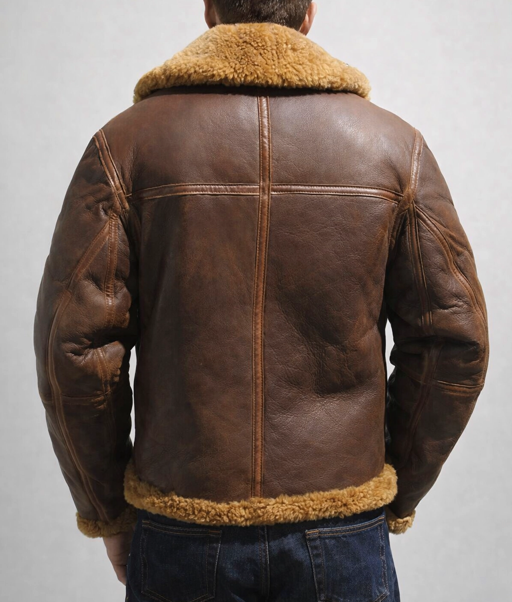 Men's Classic Brown B3 Aviator Jacket | Men's Brown B3 Aviator Jacket-3