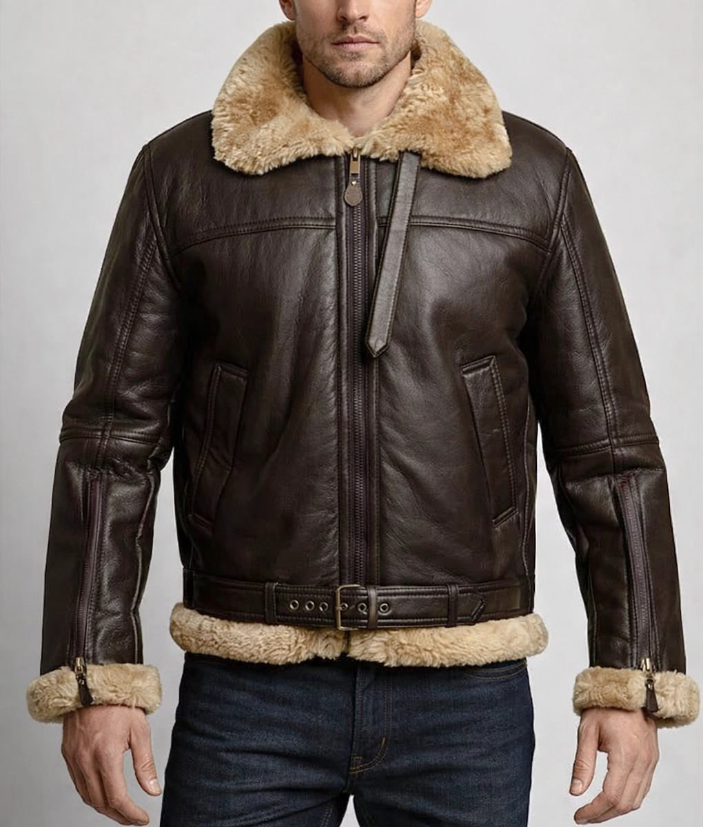 Men's RAF B3 Bomber Jacket | Men's RAF B3 Brown Bomber Jacket-3