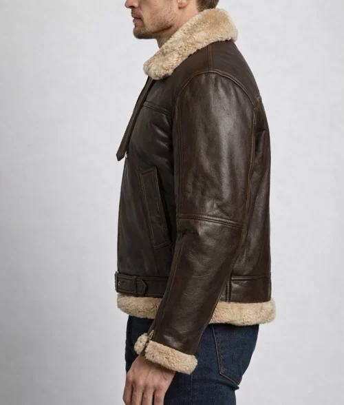 Men's RAF B3 Bomber Jacket | Men's RAF B3 Brown Bomber Jacket-4