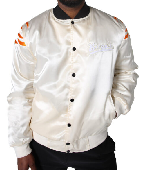 Bengals White Satin Jacket